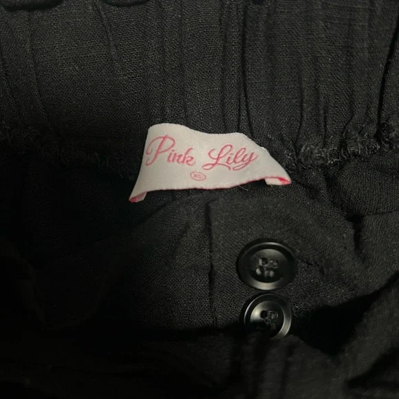 Pink Lily Black High-Waist Tie Shorts - Picture 2 of 3